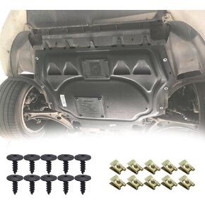 10 Sets Fender Bumper Cover, U-Clip and Screw Assortment Kit, Splash Shield Scew U Nut Kit Compatible with Available for Audi A3 A4 A5 A6 A7 A8 Q5 S6 R8