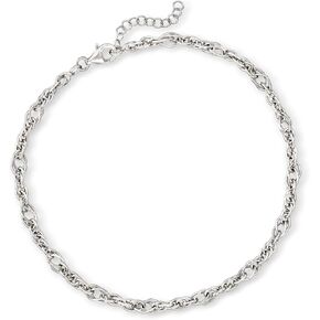 Ross-Simons Sterling Silver Singapore-Chain Anklet. 9 inches