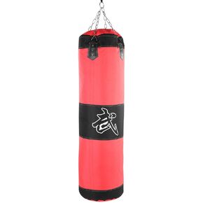 Workout Exercise Sandbags, Heavy Duty Fitness Sandbag Empty Sandbags Filler Bag Kick Punching Sand Bag Training Bag for Boxing Karate Punching(100cm-red)