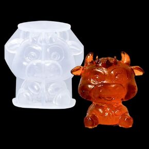 Cow Silicone Mold 3D Animal Resin Molds Cute Crystal ornament Moulds Small Epoxy Resin Casting Mould for Home Desktop Decoration Craft Ice Cube