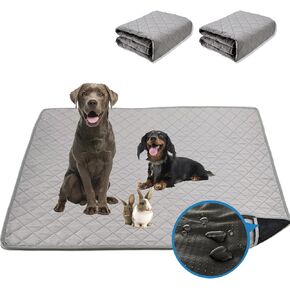 Washable Dog Pee Pads, 2 Pack of 35.4" x 28" Reusable Puppy Pads, Non-Slip Anti-Trip, 4-Layer Construction Designed for 100% Leakage Prevention, for Dog Playpen, Crates, Floors