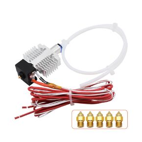 Elves Upgrade Ender 3 V2 Neo Extruder Hotend Kit All Metal Hot End Assembly Replacement, with Capricorn Bowden PTFE Tubing, for Ender 3 V2 Neo/Ender 3 Max Neo/Ender 3 Neo 3D Printer（5pcs Nozzle）
