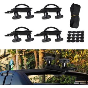 4 PCS Stainless Steel Universal Roof Box U-Bolt Clamps, Car Van Mounting Fitting Kit U Brackets Installation Accessory, Mounting Fitting Kit for Car, Black
