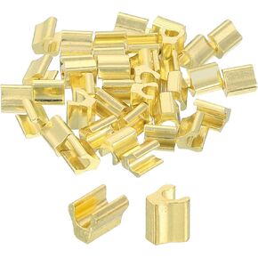 uxcell 40Pcs Zipper Slider Retainers - #8 Top Stoppers for Bags Coats Jackets Closed-end Zippers Replacing, Gold Tone