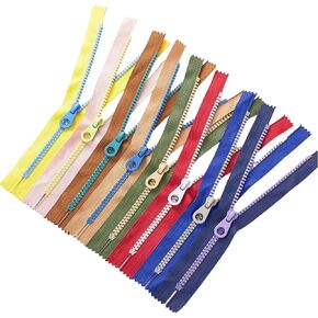 Zippers Colorful Resin Plastic Zippers 8pcs #5 Close-end Non Separating Zipper for Purses Bags Pockets Handbags DIY Sewing Craft Mixed 8 Colors Resin Zippers 20cm 8inch 8"