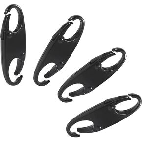 مشبك أقفال بسحاب، مشابك حلقة تسلق لمنع السرقة، استبدال سحب السحاب، مشبك معدني مزدوج الفتح (أسود، 4 عبوات) in Kuwait