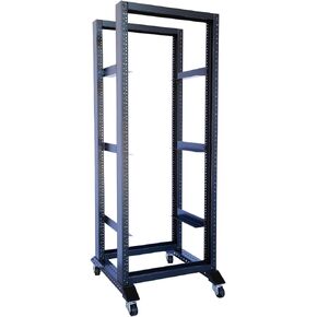 RAISING ELECTRONICS Open Rack 24U 4 Post Open Frame 19-Inch Data Network Desktop Server/Audio Rack 600MM Deep