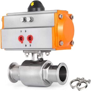 Double Acting Sanitary Stainless Steel 304 Tri-Clamp Ferrule Type Double Acting Pneumatic Ball Valve (1 inch Φ25)