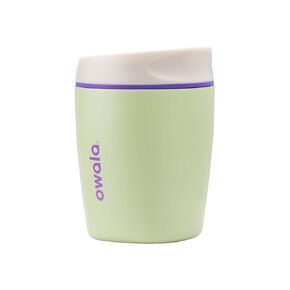 Owala SmoothSip Insulated Stainless Steel Coffee Tumbler, Reusable Iced Coffee Cup, Hot Coffee Travel Mug, Perfect for Cappuccino, BPA Free, 10 oz, Gray (Cloudscape)