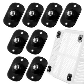 Self Adhesive Caster Wheel,8Pcs 360° Swivel Universal Wheel Stainless Steel Smooth Rotation Mini Sticky Pulley for Kitchen Storages Box Small Appliance Slider (Black) in Kuwait