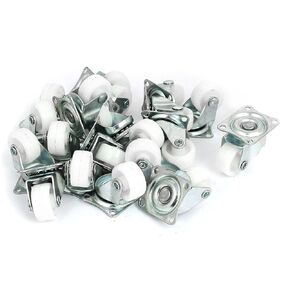 uxcell Swivel Caster Wheels 1" Nylon with 360 Degree Top Plate for Furniture Carts Workbench, White, Pack of 20