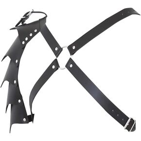 Men's Knights Leather Body Chest Harness with Shoulder Armors Buckles Straps Adjustable Steampunk for Party Halloween Costume