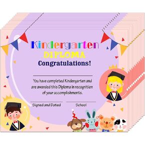 FLYAB Kindergarten Diploma Preschool Certificates for Kids 30PCS Kindergarten Graduation Certificates of Achievement Certificate of Awards for Kids for Students Teachers School Classroom Supplies