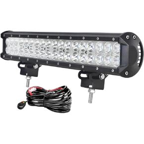 AUXTINGS 18 inch 108W Led Light Bar Spot Flood Combo Beam Offroad LED Work Light with Wiring Harness Kit 12V 24V for Jeep Off-road Vehicles 4x4 Atvs Utvs