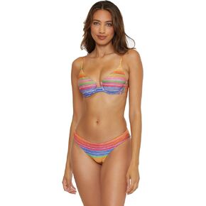 BECCA Women's Standard Shoreline Reversible Shirred Hipster Bikini Bottom, Cheeky Coverage, Swimwear Separates