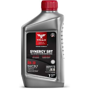 TRIAX Synergy SRT 0W-30; Full Synthetic, PAO-Ester Engine Oil, 20K Mile Drain, Moly/Boron Friction Modified, API SP Licensed, Compatible with Dex2 Gen 3, 3x Wear Protection (1 Quart)