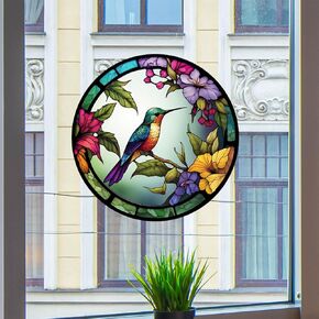 Hummingbird Window Clings Anti-Collision Window Clings Decals to Prevent Bird Strikes on Window Glass Non Adhesive Vinyl Cling Hummingbird Stickers