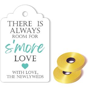 شكرًا لك على الاحتفال معنا ببطاقات الهدايا، هناك دائمًا مساحة لبطاقات الحب S'More، وبطاقات الحب S'More لحفلات الزفاف، وحفلات الزفاف، وبطاقات الهدايا المفضلة لحفلات الزفاف مع شريط ذهبي بطول 65 قدمًا، 50 عبوة in Kuwait