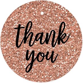 Andaz Press Round Circle Gift Tags, Navy Blue Hexagon White Stripes Faux Gold Glitter, Thank You, 24-Pack, Colored Party Favors and Decorations