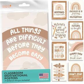 9 Boho Classroom Motivational Posters For Classroom Decor - Inspirational Posters For Classroom Posters Middle School Posters, Positive Posters For Classroom Decorations For Teachers Elementary