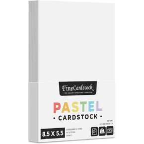 Half Letter Size, 8.5" x 5.5" Pastel Color Cardstock Paper for Arts and Crafts, Scrapbooking, Stationery Printing | Medium Weight 67lb Vellum Bristol (147gsm) Card Stock | 100 Sheets per Pack | Blue