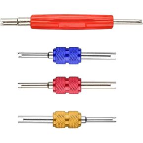 4PCS Car AC Schrader Valve Stem Core Remover Wrench Dual HVAC AC Valve Core Removal Tool Set for R134 R12 AC System on Vehicles, Truck, SUVs and More