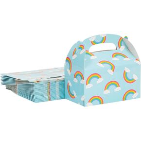 BLUE PANDA 24 Pack Rainbow Gable Boxes, Goodie Gift Box Birthday Themed Party Favors, Gifts, Treats (6.2 x 3.5 x 3.6 In)