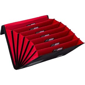Rough Enough Expanding File Folder Organizer Accordion Important Document Holder Bag Expandable with 7 Pockets for Office Travel Professional in Black Cordura