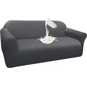Granbest Water-Repellent Armchair Cover Super Thick Stylish Pattern Sofa Slipcover for Chair Non Slip Stretch Fit Couch Cover Furniture Protector(Small,Light Gray)