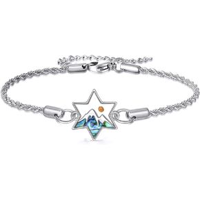 Star of David Bracelet Sterling Silver Mustard Seed Mountain Bracelet Star of David Jewelry Gifts for Women