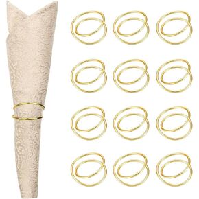 12 Pcs Gold Napkin Rings-Metal Spiral Napkin Rings,Stainless Steel Napkin Rings,Metal Napkin Ring for Table Settings Wedding Christmas Party Dinner Table(Gold)