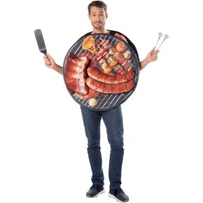 Seasons Adult Deluxe 3D Grilled Meet Costume,Halloween Food Costume,Funny Barbecue Party Costume Outfits, One Size