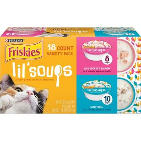 Purina Friskies Natural, Grain Free Wet Cat Complement, Lil' Soups With Chicken & Butternut Squash in Broth - (8) 1.2 oz. Cups