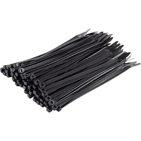 Black Zip Ties 8 Inch 2000 Pack Bulk Heavy Duty Self Locking Zipties 8" UV Resistant Nylon Cable Ties Wire Ties Wraps Tensile Strength 40 lbs for Garage Home Office Working Shop Camping