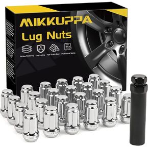 MIKKUPPA M12x1.25 Lug Nuts - Replacement for 1993-2022 Nissan Altima, 1988-2022 Nissan Maxima, 1997-2023 Subaru Forester Aftermarket Wheel 20pcs Black Closed End Lug Nuts