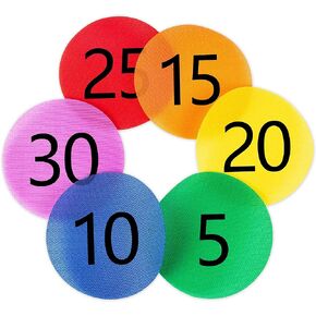 Carpet Spot Markers x 30 Classroom Sit Circles with Numbers 1-30 for Teachers (6 Colors)