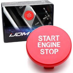 iJDMTOY Sports Red Engine Push Start Button Replacement Cover, Compatible with BMW Gxx Code 2 3 4 8 Series X5 X6 X7 Z4, etc