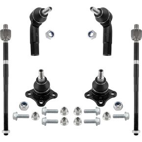 K90355 K90357 EV400 ES3524 ES3525 Front Lower Ball Joints Inner & Outer Tie Rod Ends Suspension Kit Compatible with Volkswagen Beetle 1998-2010 Golf 1999-2005 Jetta 1999-2005