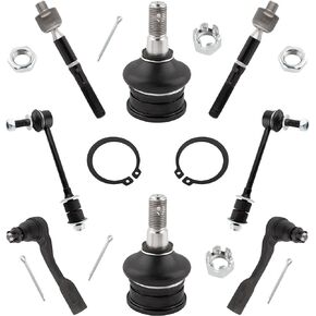 ES80381 ES80382 EV800444 K90680 K90255 Front Stabilizer Sway Bar Links Inner & Outer Tie Rod Ends Upper Ball Joints for Toyota Sequoia 2003-2007 Tundra 2003-2006, Pack of 8