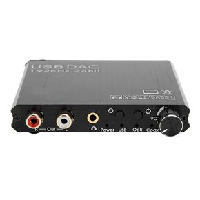 Digital to Analog Audio Converter, 192kHz 24bit DAC Converter with & 3.5mm Headphone Jack, Bass Adjustment, Noise Elimination, Support PCM Audio Format