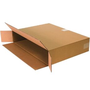BF24518FOL Side Loading Corrugated Cardboard Shipping Boxes, 24" x 5" x 18", for Mirrors and Artwork, Kraft (Pack of 25)