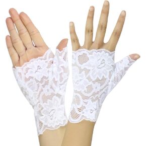 ToBeInStyle Women’s Elegant Delicate Colorful Lace Fingerless Wrist Gloves