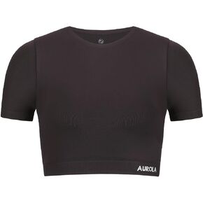 AUROLA Essentials Seamless Short Sleeve Crop Top for Women Workout Active Comfort Athletic Shirts Tee