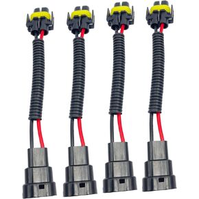 4pcs 9006 9005 to H11 H8 Retrofit Wiring Harness Plug Extension Conversion Cable Wire Connector Adapter Headlight Fog lights Wiring Harness plug