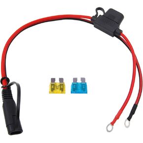 1FT/0.3m 16AWG Ring Terminal to SAE Harness Quick Connect/Disconnect Assembly, 15A Fuse (CU10290B)