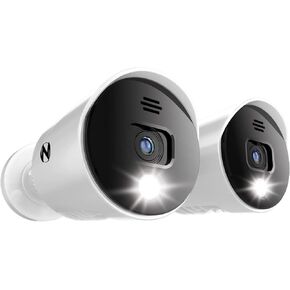 Night Owl Wired 4K UHD Indoor/Outdoor Add On Spotlight Cameras with Preset Voice Alerts and Built-in Camera Siren (Requires Compatible BTD8 Series DVR - Sold Separately)