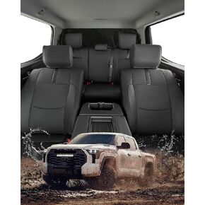Full Set car seat Covers for Toyota Tundra 2022 2023 2024,Leather Waterproof Pickup seat Covers Custom fit for Toyota Tundra Accessories, for Toyota Tundra seat Covers 2022-2024 SR SR5 Limited