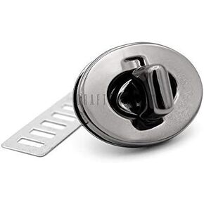 CRAFTMEMORE 2pcs Oval Twist Turn Locks Purse Closure Leathercraft Accessory Turn Lock Clasp (Large 35x26 mm, Gunmetal)