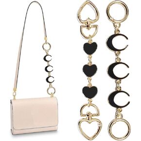 Chewarelly 4Pcs Purse Chain Extender Bag Strap Extender Purse Strap Extension Replacement for Women, Girl Purse Bag Making Supplies(Moon, Strawberry, Flower, Pearl)