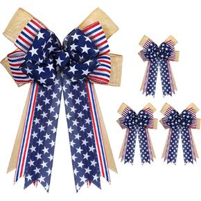 4 قطع من الأقواس الوطنية لإكليل الزهور، قوس مخطط بنجوم حمراء وبيضاء وزرقاء في الرابع من يوليو، إكليل العلم الأمريكي، يوم المحاربين القدامى، يوم العمل الكبير، قوس الهالوين لإمدادات ديكور السياج الجداري (نمط عتيق) in Kuwait